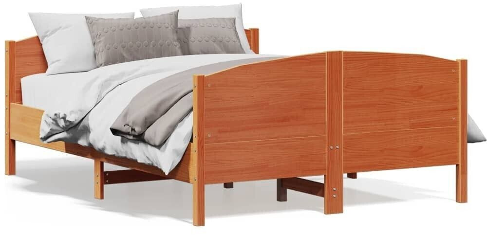 vidaXL Solid wood bed with headboard pine 140x190cm (3216181)