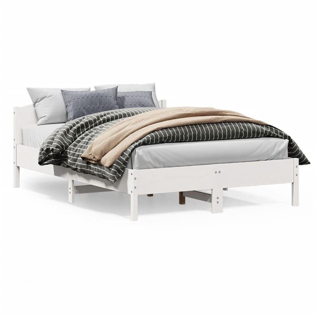 vidaXL Solid wood bed with headboard pine 140x200cm (842595)