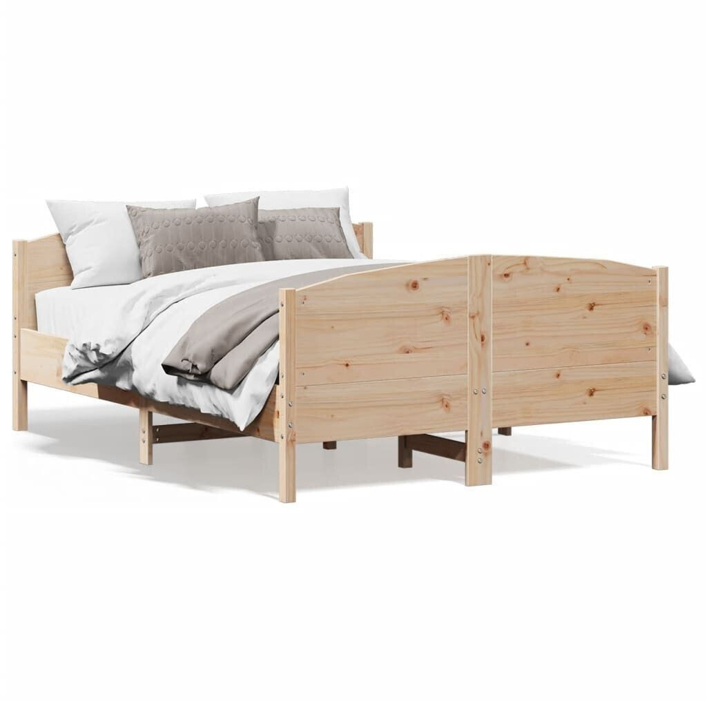 vidaXL Solid wood bed with headboard pine 150x200cm (3216170)
