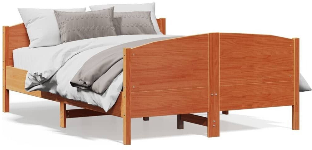 vidaXL Solid wood bed with headboard pine 160x200cm (3216169)