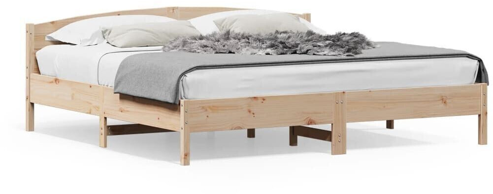 vidaXL Solid wood bed with headboard pine 180x200cm (3216191)