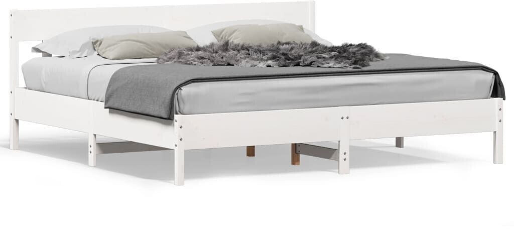 vidaXL Solid wood bed with headboard pine 180x200cm (3216204)