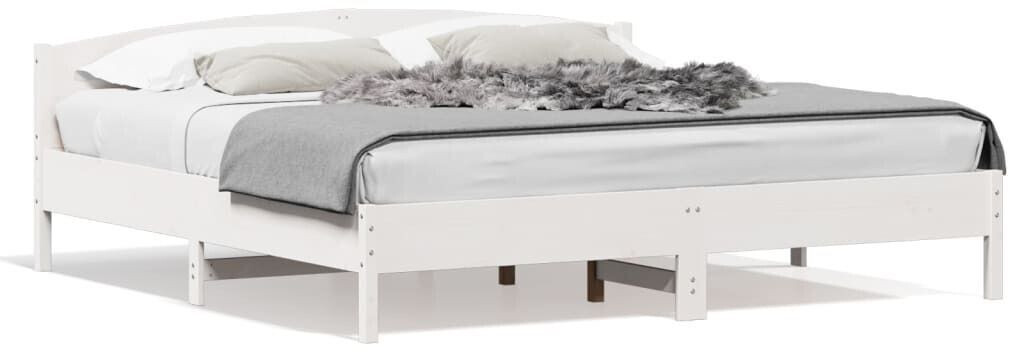 vidaXL Solid wood bed with headboard pine 200x200cm (3216189)