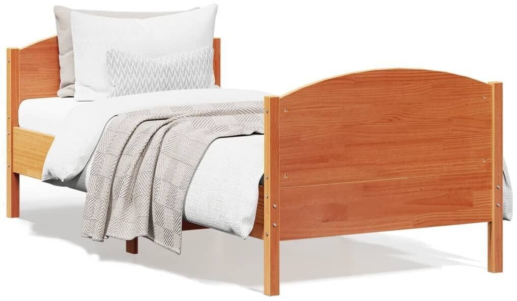 vidaXL Solid wood bed with headboard pine 90x200cm (842569)