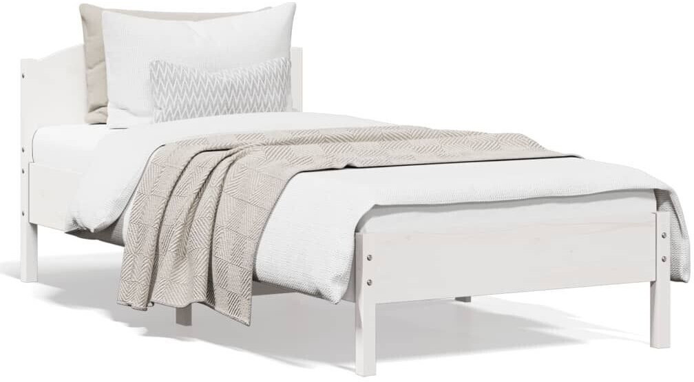 vidaXL Solid wood bed with headboard pine 90x200cm (842619)