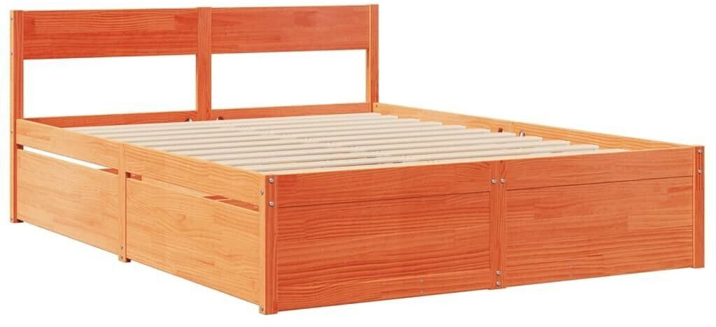 vidaXL Solid wood bed with drawers pine 160x200cm (3282344)