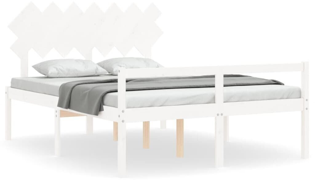 vidaXL Senior bed with headboard solid wood 140x200cm (3195547)