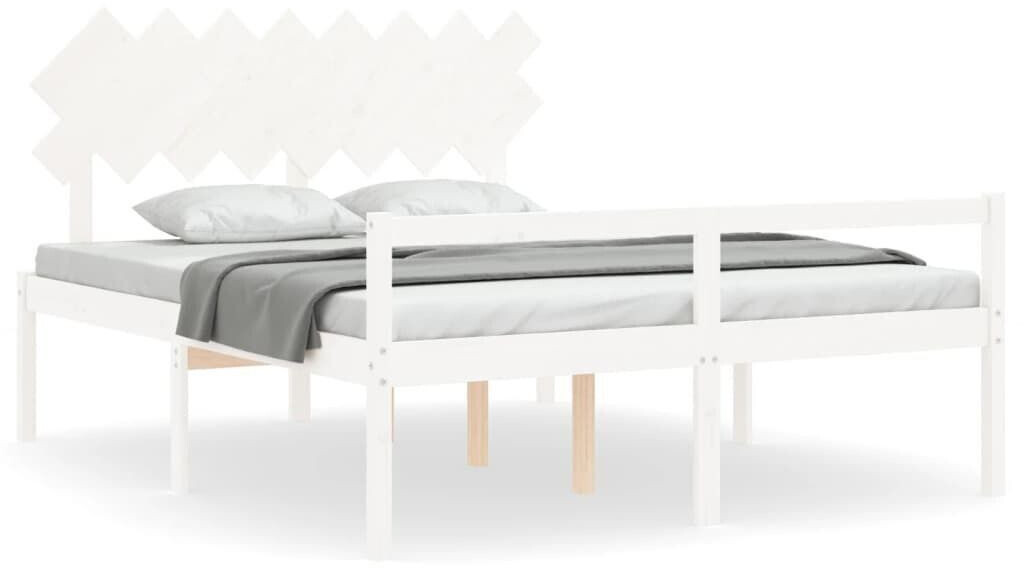 vidaXL Senior bed with headboard solid wood 160x200cm (3195557)