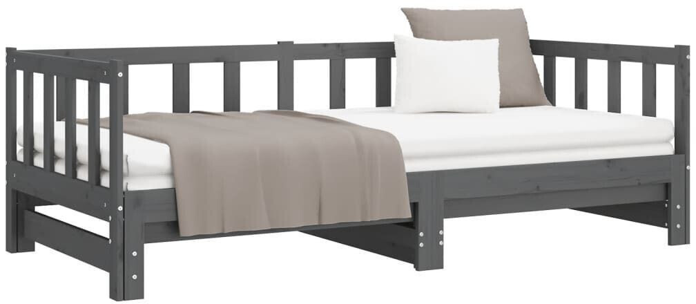 vidaXL Daybed extendable solid pine wood 90x190cm (814666)