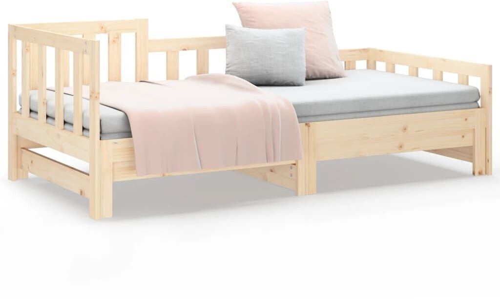 vidaXL Daybed extendable solid pine wood 90x200cm (820741)