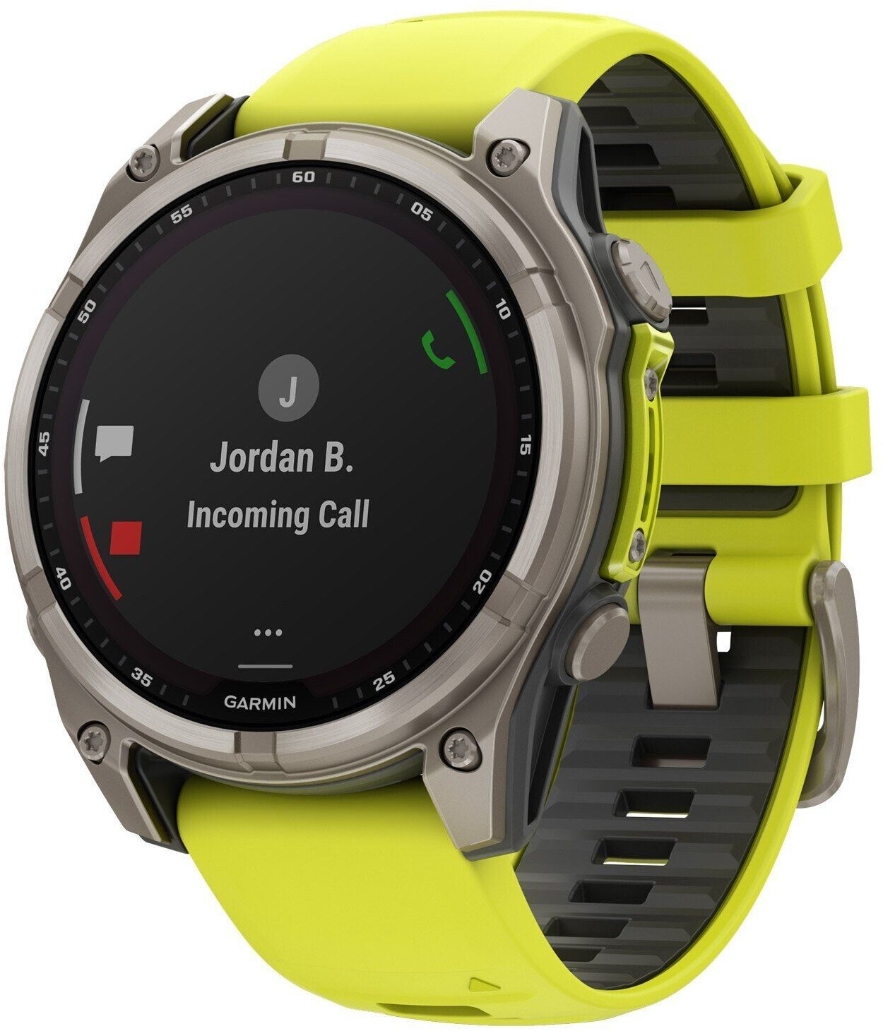 Garmin fenix® 8 47mm Solar Titanium Amp yellow/graphite silicone band