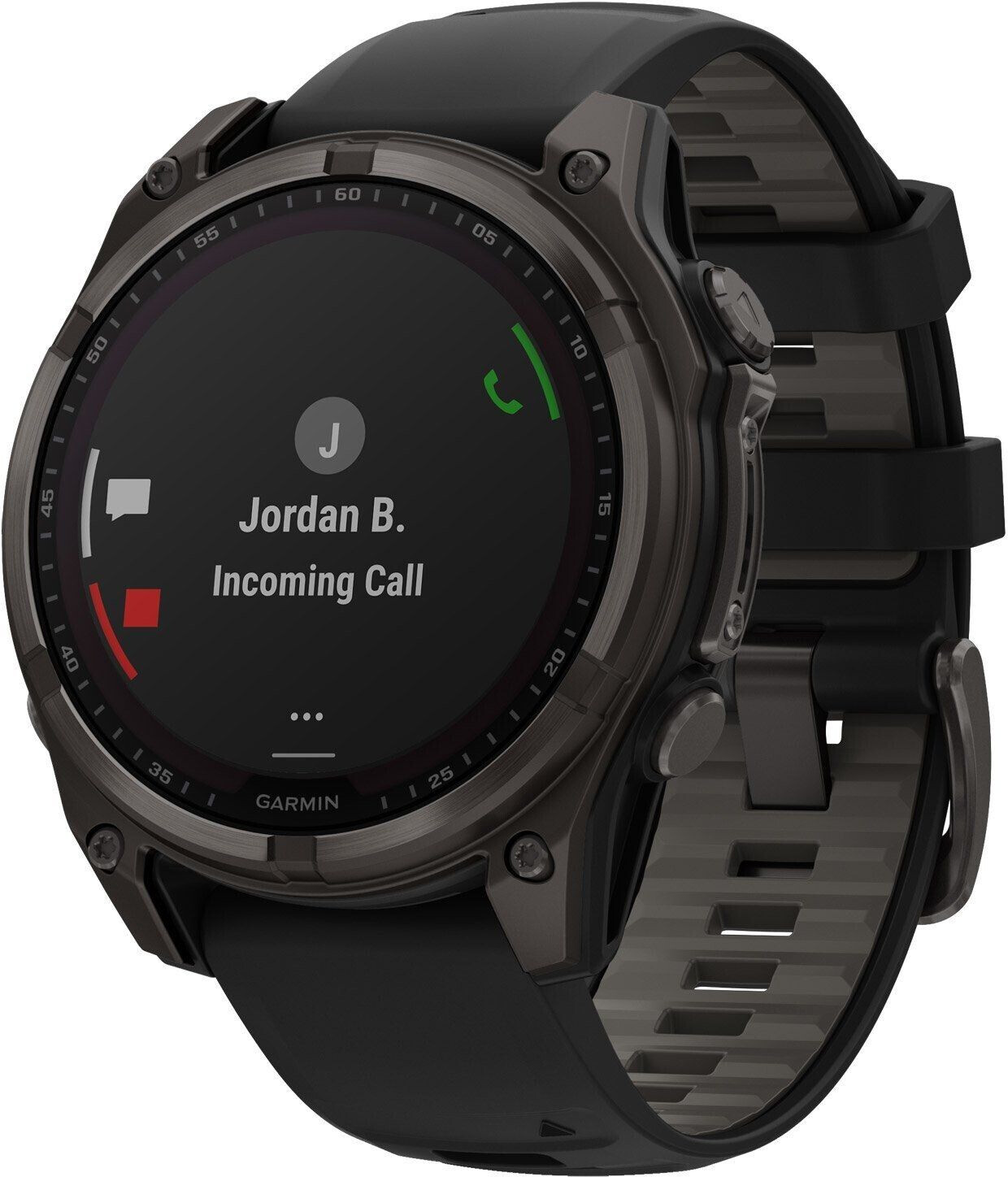 Garmin fenix® 8 47mm Solar Carbon grey titanium Black/pebble grey silicone band