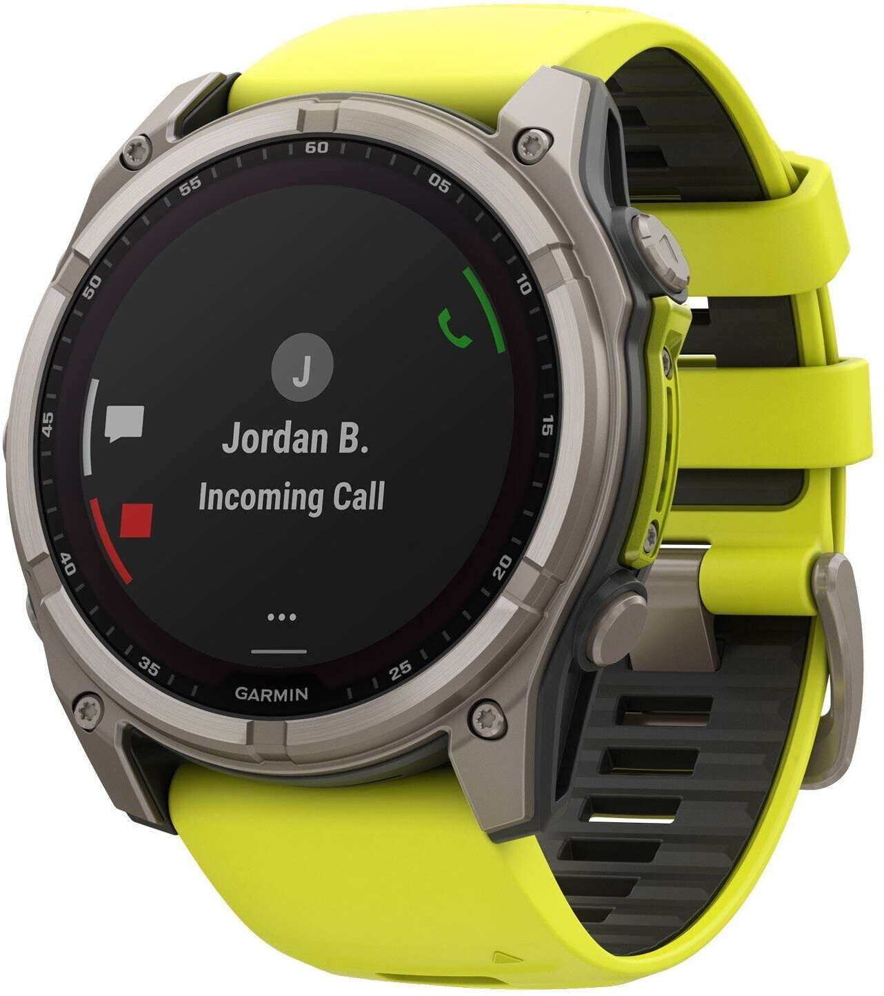 Garmin fenix® 8 51mm Solar Titanium Amp yellow/graphite silicone band