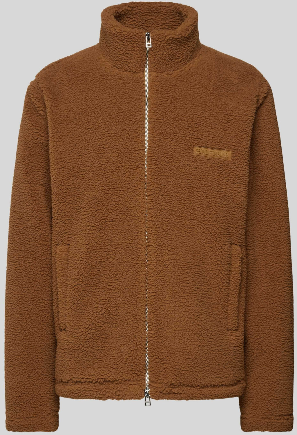 Tommy Hilfiger Textured Teddy Fleece Zip-Thru Sweatshirt (MW0MW37228) brown