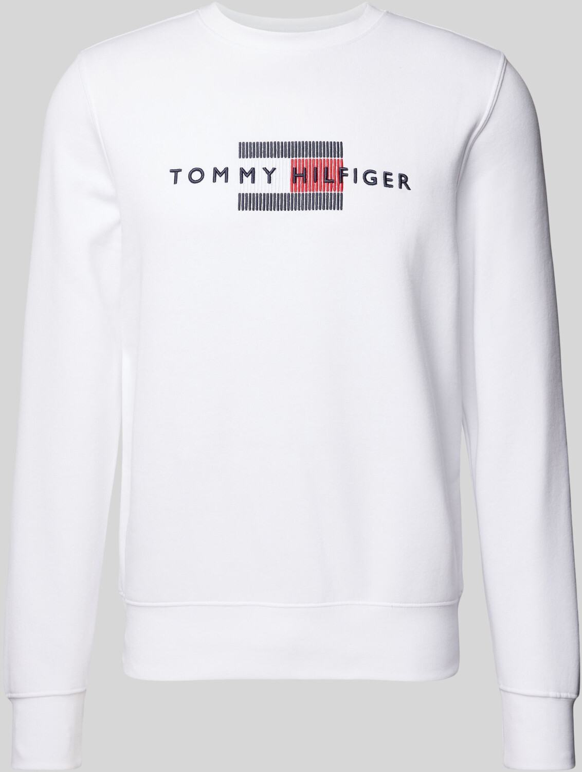 Tommy Hilfiger Logo Embroidery Crew Neck Sweatshirt (MW0MW35541) white
