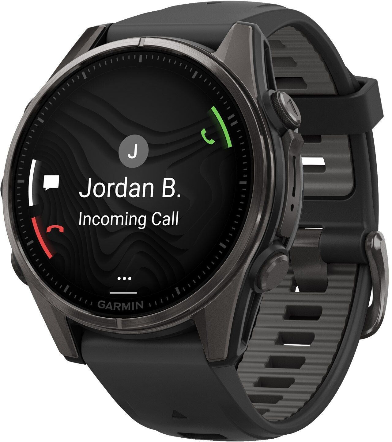 Garmin fenix® 8 43mm AMOLED Carbon grey titanium Black/pebble grey silicone band