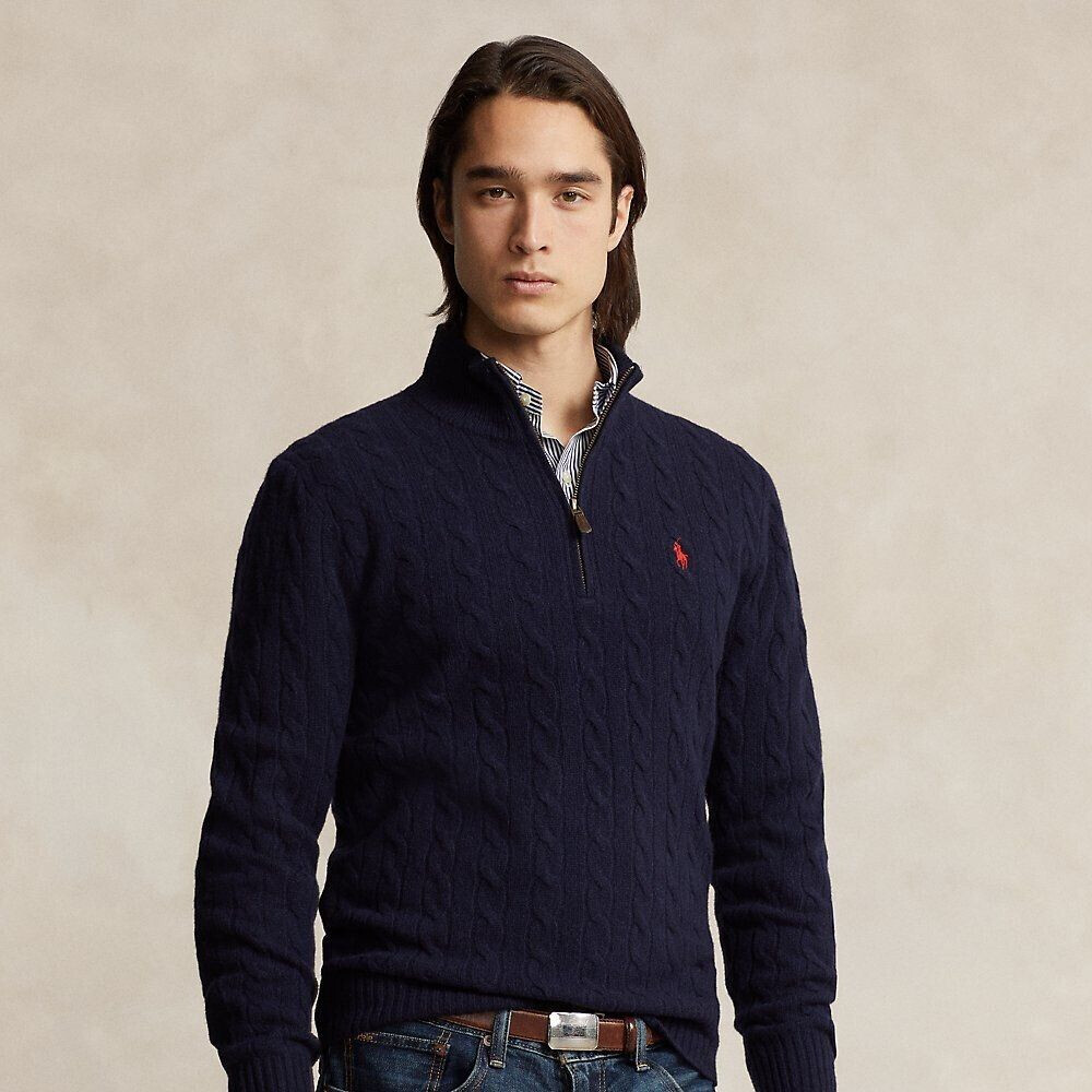 Polo Ralph Lauren Wool and cashmere sweater with cable knit (625234) blue