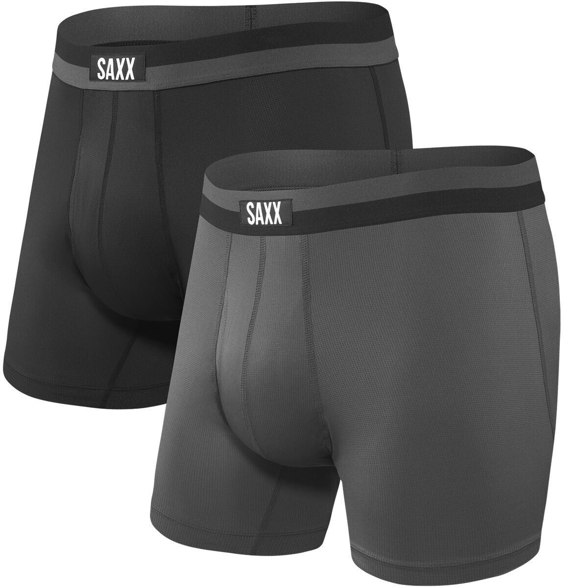 Saxx Sport Mesh Boxershorts 2-pack black/graphit