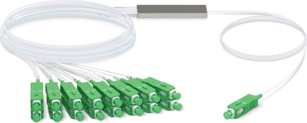 Ubiquiti UBI UF-SPLIT-16 LWL Splitter Kabel 1x SC-APC > 16x SC-APC weiß 1,5 m