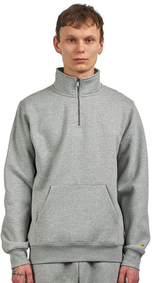 Carhartt Chase Neck Zip Sweat (I033665) grey heather/gold
