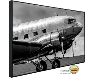 papermoon Vintage Verkehrsflugzeug Schwarz & Weiß 120x90x3cm 1200 W bunt (91893168-0)