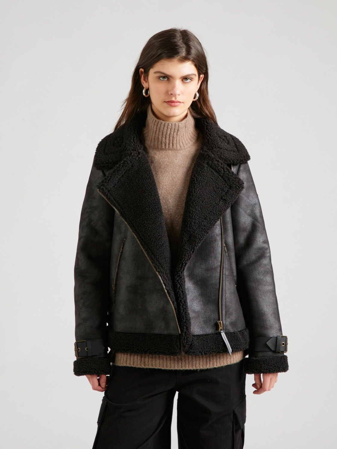 Superdry Faux Shearling Aviator Jacket W5011689A black ab 139 99 Preisvergleich bei idealo