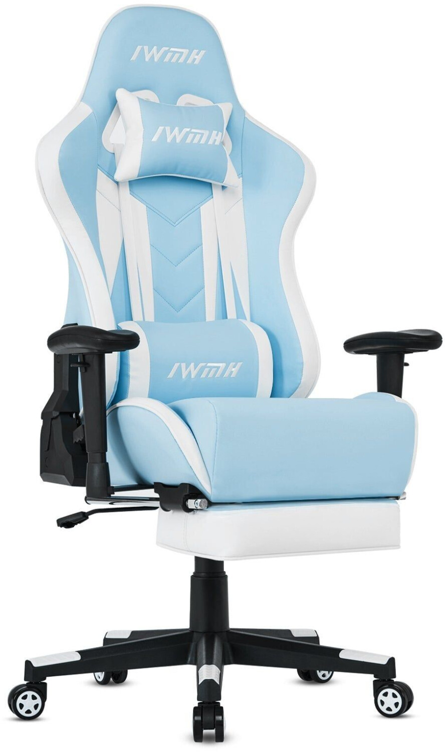 IntimaTe WM Heart Rally Gaming Racing Chair Leather with Adjustable Armrest and Added Back Support Light Blue (IW-SC-021-LB)