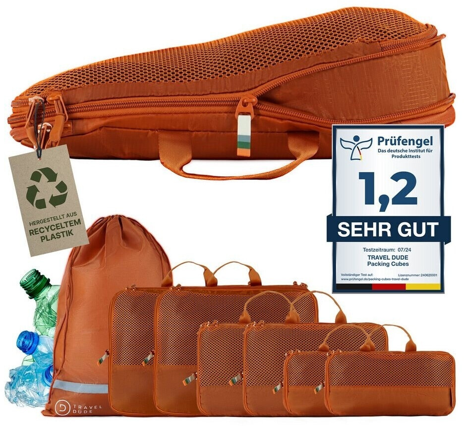 Travel Dude Packing Cube Set with Compression 7 Pieces