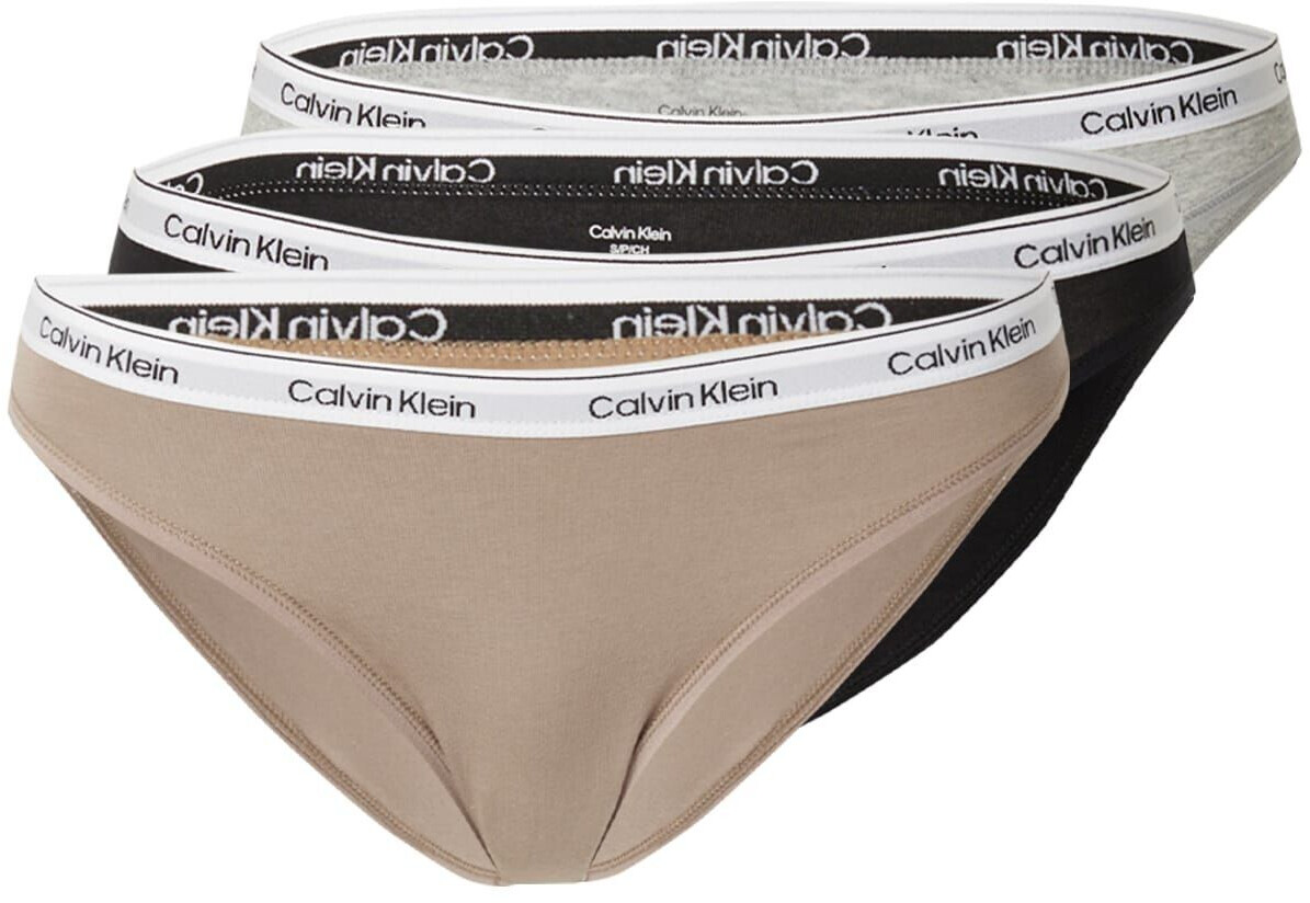 Calvin Klein 3-Pack Slip (000QD5207E) black/grey heather/café fun