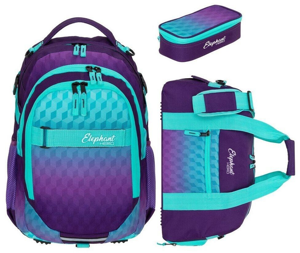 Elephant Hero Signature School Backpack Set 3 tlg. violet cube ab 83 92 Preisvergleich bei idealo