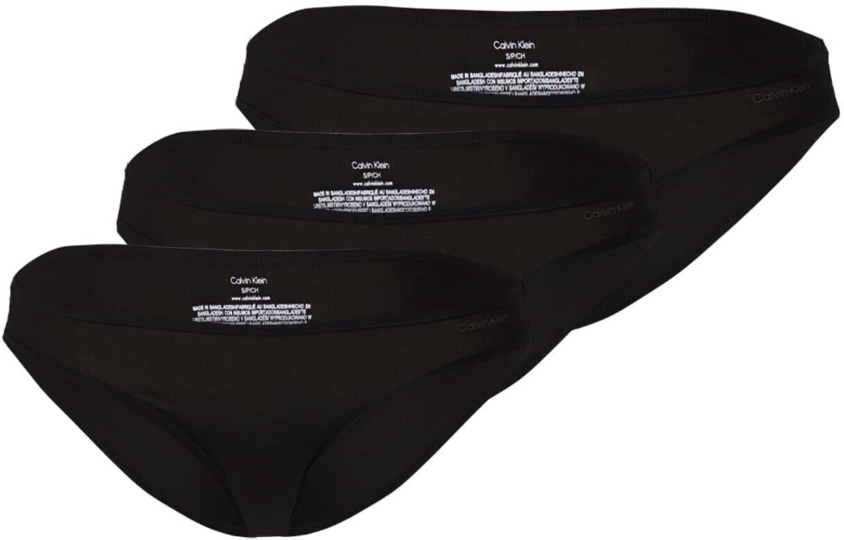 Calvin Klein 3-Pack Cotton Stretch Slip (000QD5218E) black
