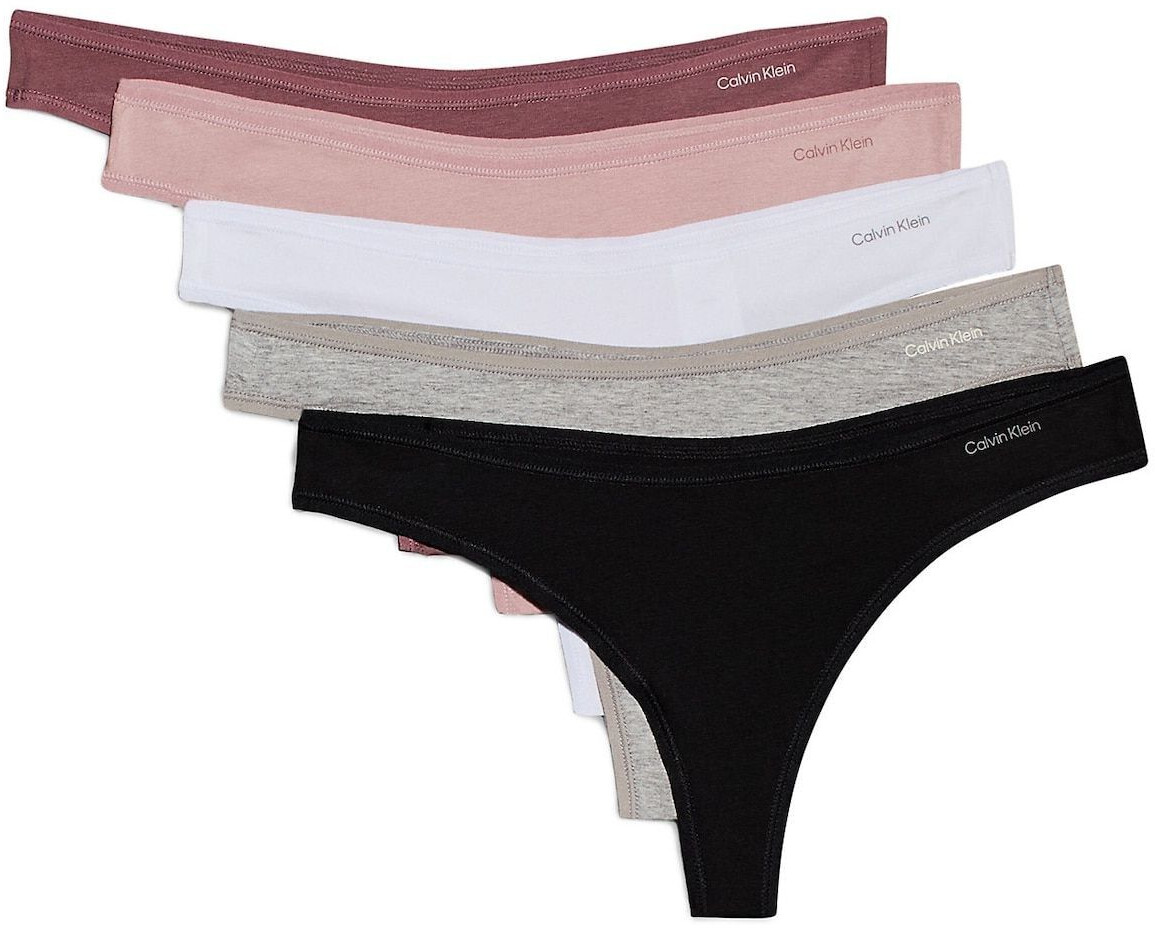 Calvin Klein 5-Pack Tanga (000QD5250E) blak vintage pink subdd white gray