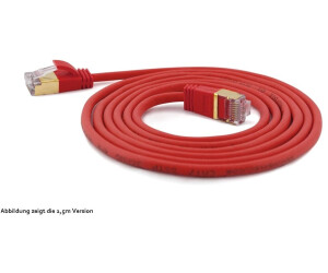 Wantec Extra dünnes Cat7 Rohkabel SSTP Patchkabel 0,25 m Cat7 Rohkabel S/FTP (S-STP) RJ-45 RJ-45 Rot (7157)