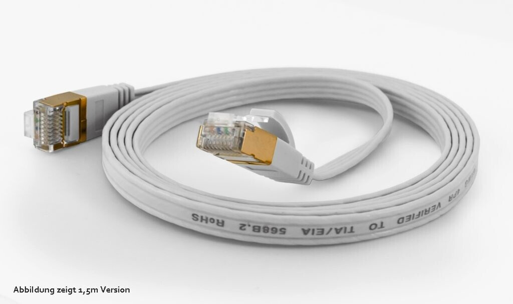 Wantec Flaches CAT6A FTP Patchkabel 5 m Cat6a F/UTP (FTP) RJ-45 RJ-45 Weiß (7009)