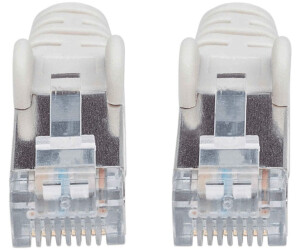 Intellinet High Performance Patch-Kabel RJ-45 (M) bis RJ-45 (M) 10,0m SFTP Cat7 Rohkabel (Kabel)/CAT 6a (Anschlüsse) halogenfrei geformt ohne Haken Grau (741040)