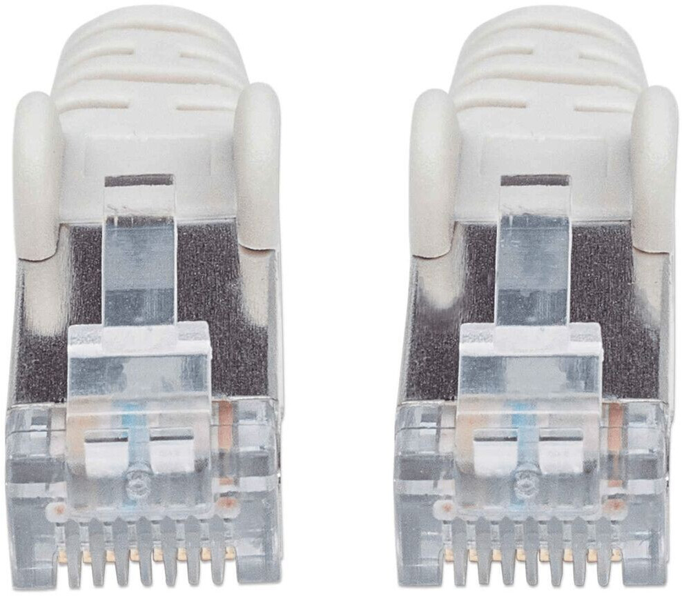 Intellinet High Performance Patch-Kabel RJ-45 (M) bis RJ-45 (M) 10,0m SFTP Cat7 Rohkabel (Kabel)/CAT 6a (Anschlüsse) halogenfrei geformt ohne Haken Grau (741040)