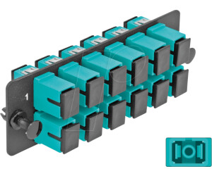 DeLock Glasfaser-Adapterplatine SC MM X 12 Schwarz Aquamarin