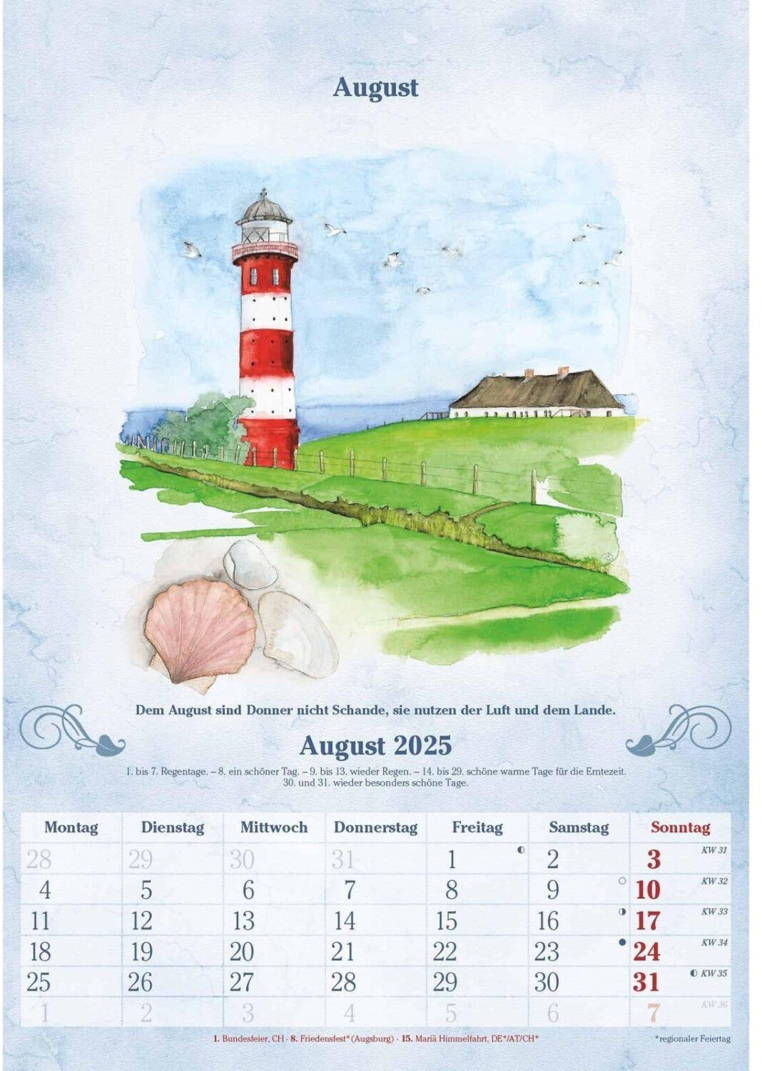 Neumann Verlage 100jähriger Kalender 2025 Bildkalender 23,7x34cm ab 8