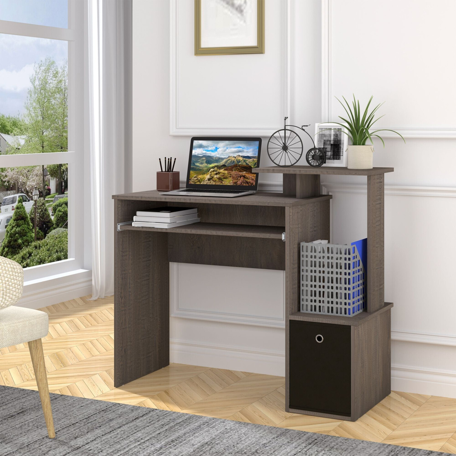 HomCom Bureau Informatique Multimédia gris