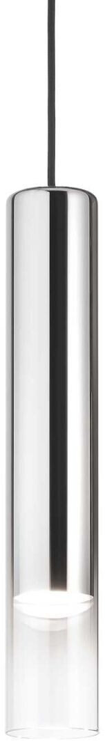 XXXL Pendant light, chrome, transparent, metal, glass, 5 mm cylindrical F, 56 cm
