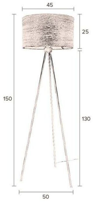 Dutchbone Floor lamp Tripod, black, wood, metal, 150 cm