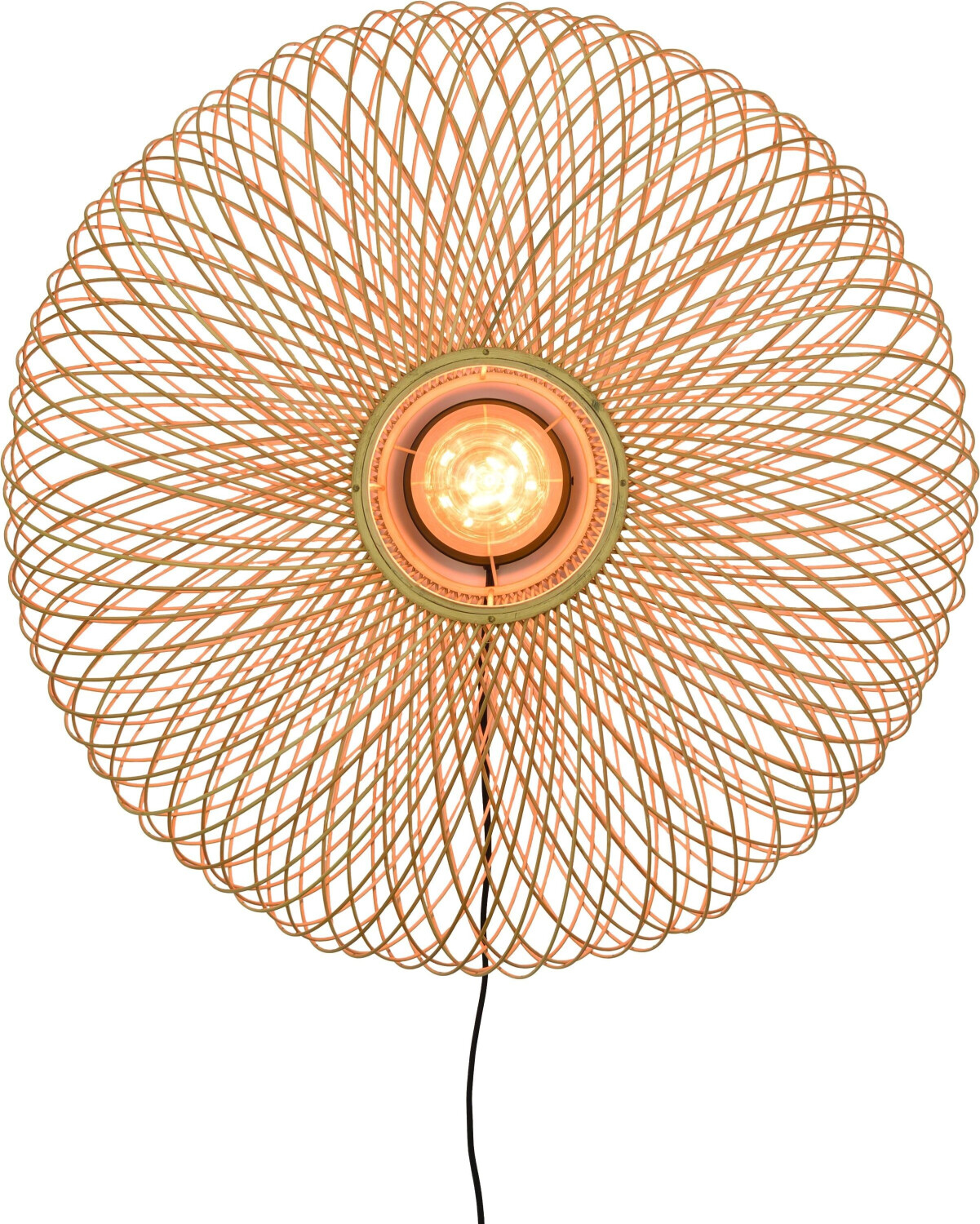 Good&Mojo Wall lamp Cango, light brown, natural materials round 38 cm