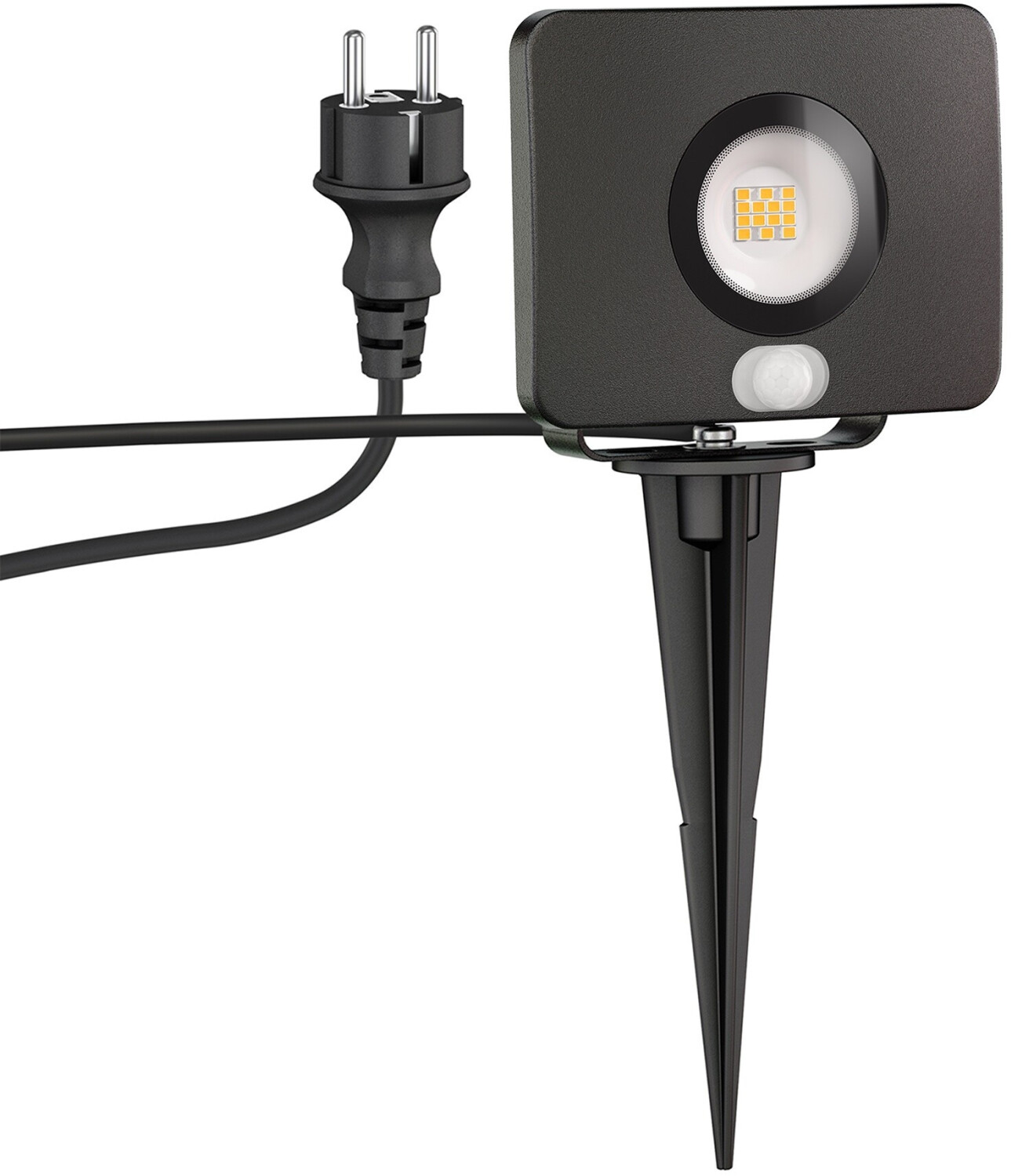 ledscom.de LED garden spotlight Wega with ground spike with motion detector, black 10.837W 944lm warm white
