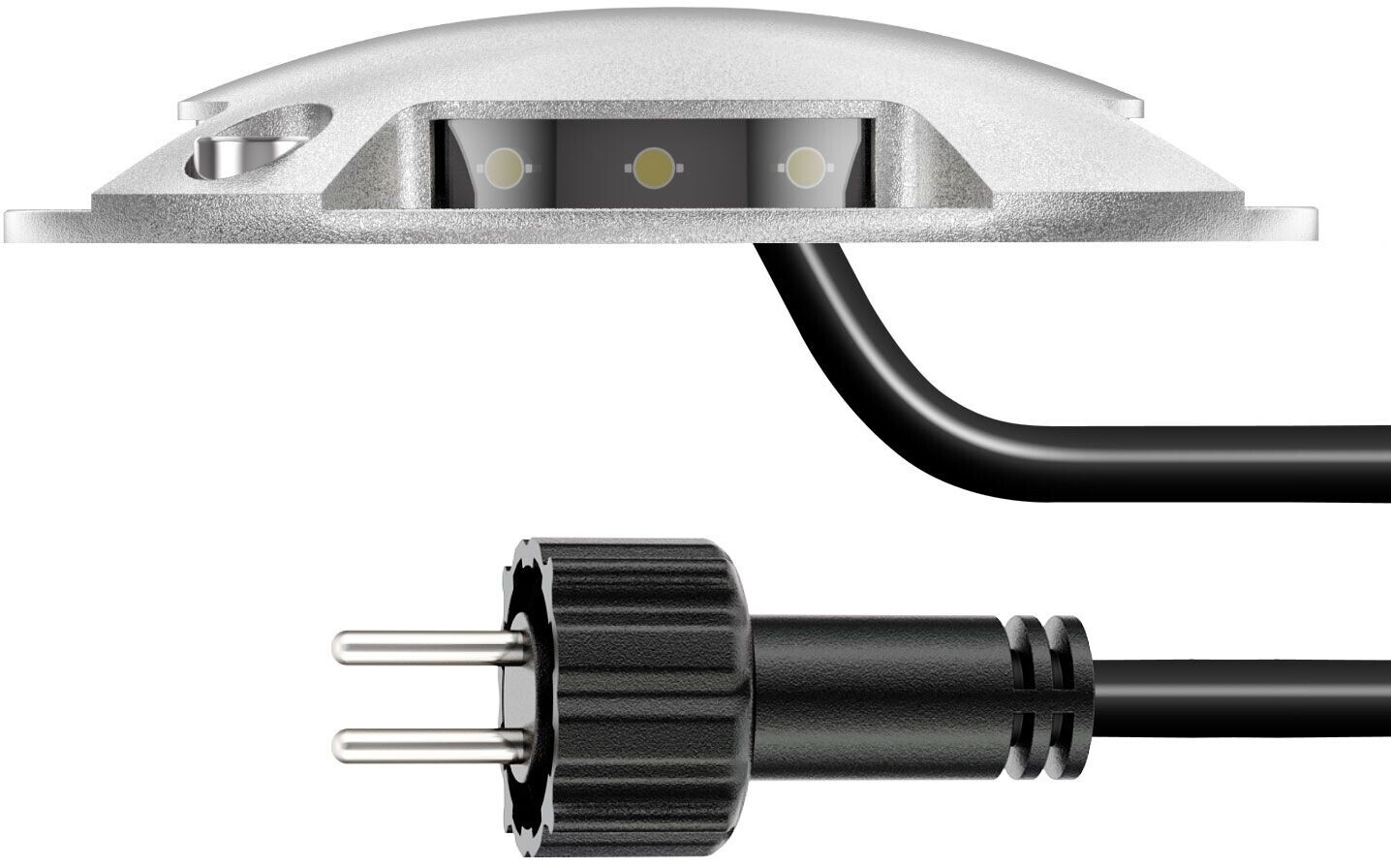 ledscom.de LED surface-mounted floor light Bunda, 4-bulb, driveable, warm white, set of 2 (SET-0390-WW)