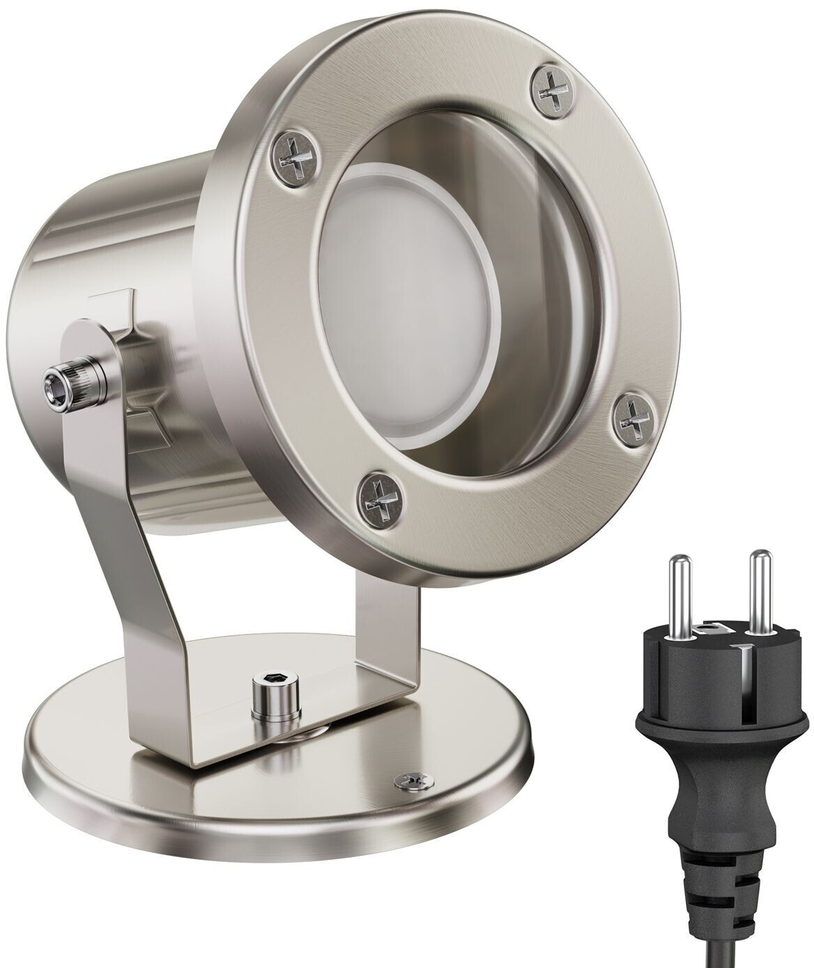 ledscom.de LED garden spotlight MIBU stainless steel, incl. GU10 lamp 6.74W 630lm 100° white