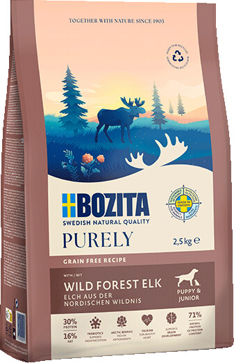 Bozita Purely Puppy & Junior Wild Forest Elk Grainfree Dry Dog Food 2.5kg