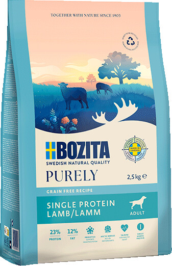 Bozita Purely Adult Single Protein Lamb Grain Free Dry Dog Food 2.5kg