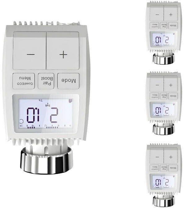 Silamp Tête thermostatique connectée ZigBee avec écran LCD lot de 4