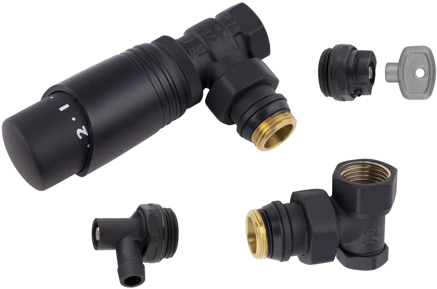 Noyon et Thiebault Kit thermostatique radiateur noir mat