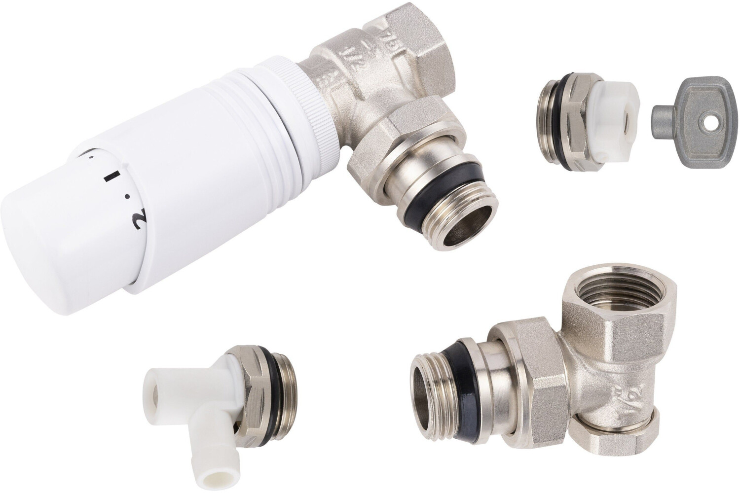 Noyon et Thiebault Kit thermostatique radiateur nickelé 15x21